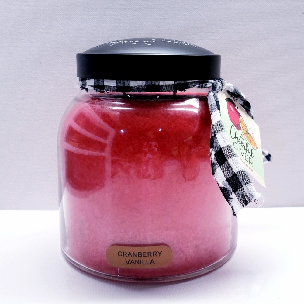 CRANBERRY VANILLA  -A Cheerful Giver- Papa Jar Scented Candle, 34 oz